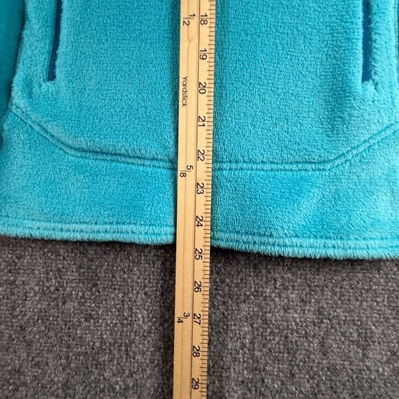 Patagonia Fleece Jacket Women Blue Fuzzy Soft Small Full Zip Pockets Logo Waffle - Picture 3 of 14